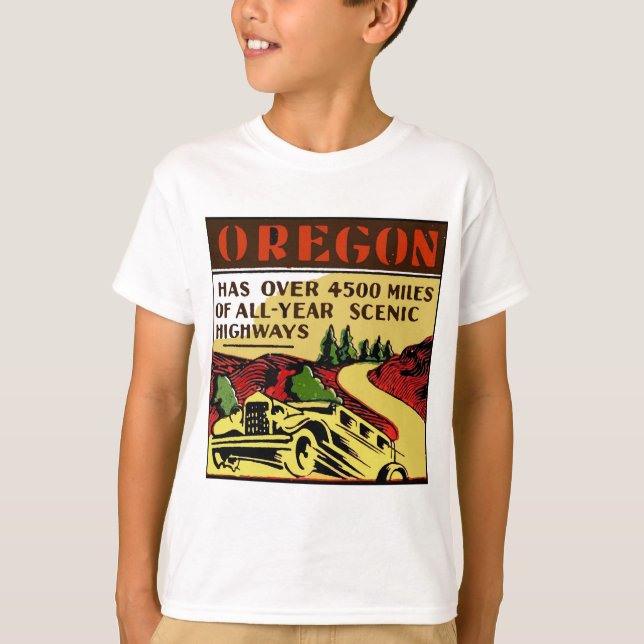 Camiseta Carreteras escénicas de Oregon del viaje (Anverso)