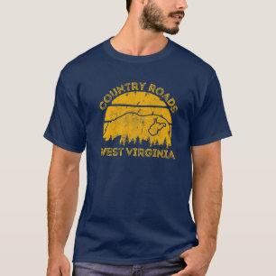 Camiseta Carreteras rurales llevan la naturaleza del mapa d