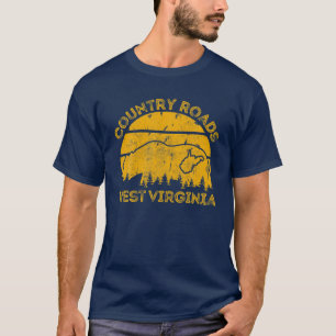 Camiseta Carreteras rurales llevan la naturaleza del mapa d
