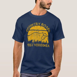 Camiseta Carreteras rurales llevan la naturaleza del mapa d