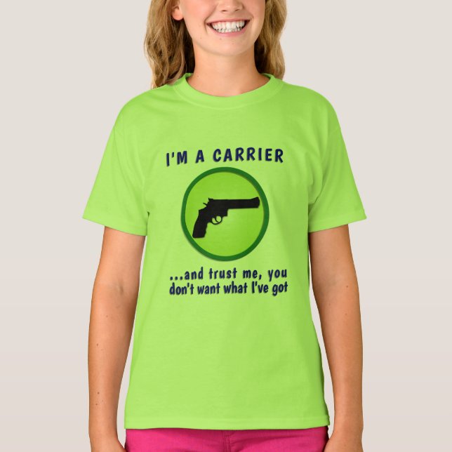 Camiseta Carrier oculto muy divertido (Anverso)