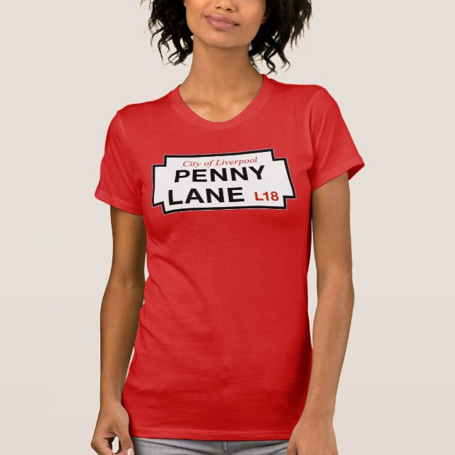 Camiseta Carril del penique, placa de calle, Liverpool, (Anverso)