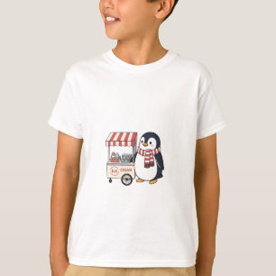 Camiseta Carrito de Helado de Pingüino Dulce para Niños