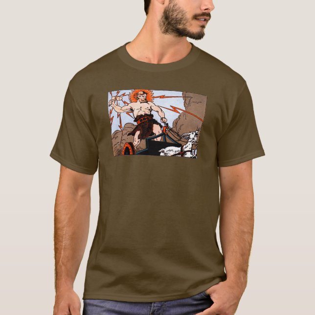 Camiseta Carro Artwok del rayo del Thor (Anverso)