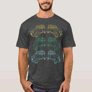 Camiseta Carro clásico francés de coches 2CV Retro Vintage