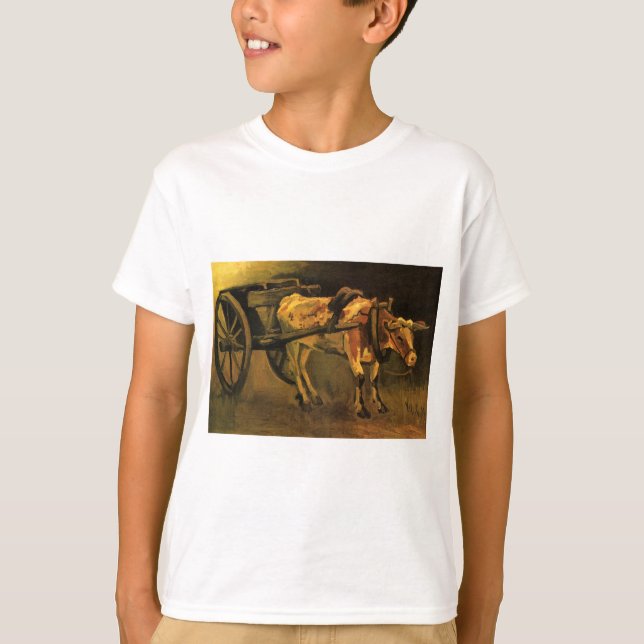 Camiseta Carro con ox rojo y blanco (Vincent van Gogh) (Anverso)