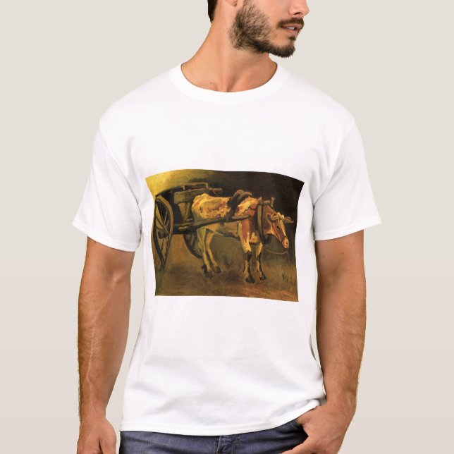 Camiseta Carro con ox rojo y blanco (Vincent van Gogh) (Anverso)