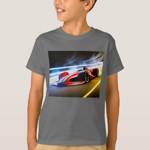 Camiseta Carro de carreras elegante en rojo en pista