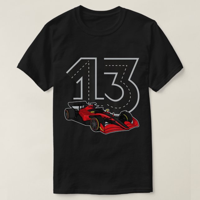 Camiseta Carro de Carreras Nacimiento Carrera de niños núme (Diseño del anverso)