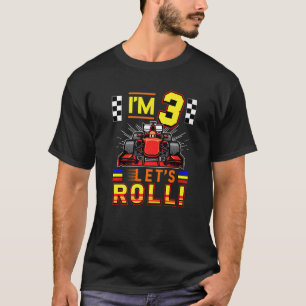 Camiseta Carro de fórmula de 3 años tercer cumpleaños