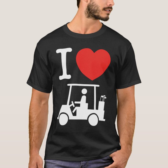 Camiseta Carro de golf I Heart (Love) (Anverso)