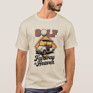 Camiseta Carro de Golf Retro Camino a Heaver Golf Divertido