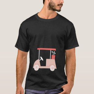 Camiseta Carro de golf rosado para las mujeres de Cute Golf