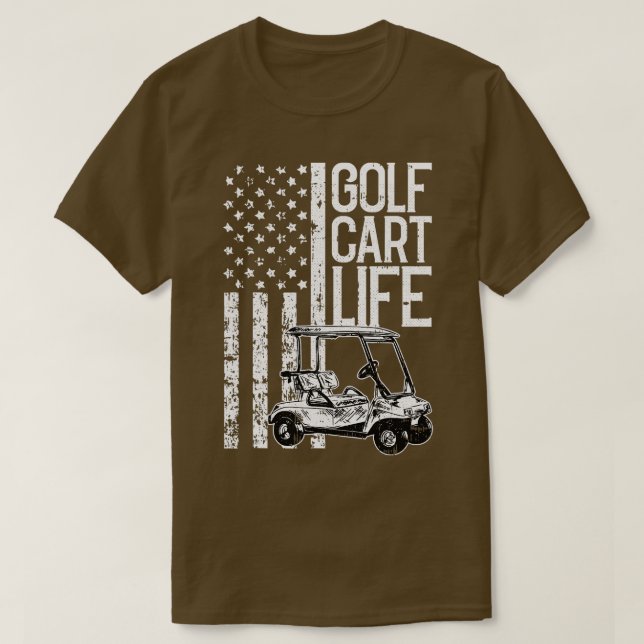 Camiseta Carro de golf Vida Bandera Americana Patriótica Go (Diseño del anverso)