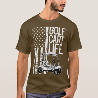 Camiseta Carro de golf Vida Bandera Americana Patriótica Go