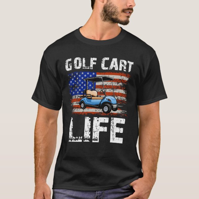 Camiseta Carro De Golf Vida Gracioso Carro De Golf Con Band (Anverso)