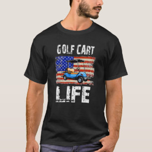 Camiseta Carro de golf Vida Patriótico Estadounidense Retir
