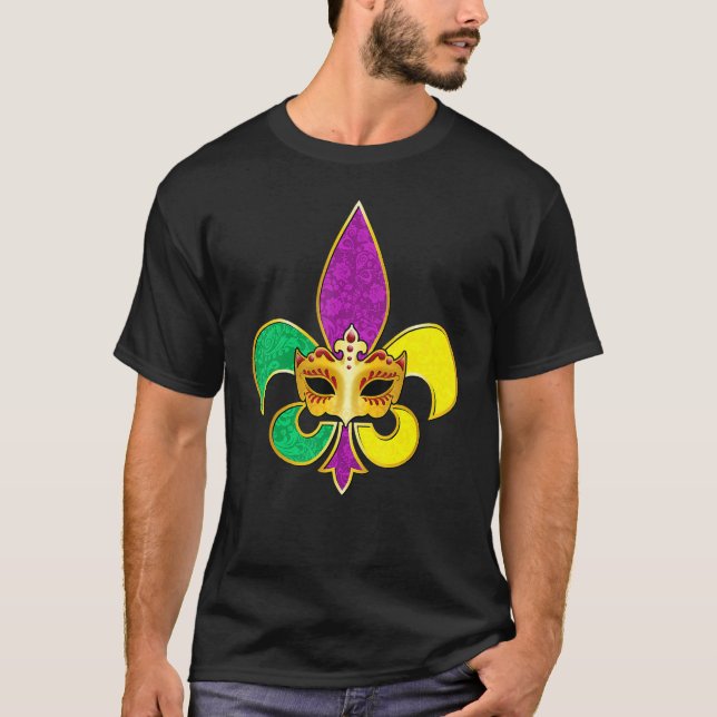 Camiseta Carro Mardi Gras Fleur De Lis Mask Fiesta New Orle (Anverso)