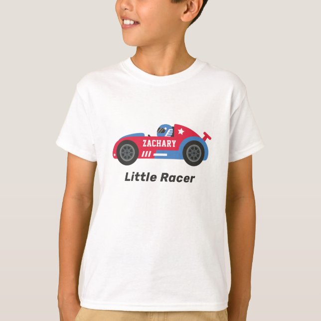 Camiseta Carro Rojo Carro Niño Racer Personalizado (Anverso)