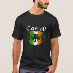 Camiseta Carroll Apellido Irlandés Apellido Shamrock Escudo