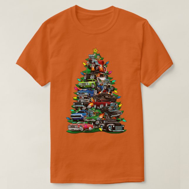 Camiseta Carros clásicos para el árbol de navidad de la loc (Diseño del anverso)
