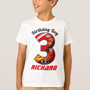 Camiseta Carros de cumpleaños 3, Carreras Cumpleaños Tercer