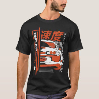 Camiseta Carros Japoneses Mk4 Supra Naranja Y Blanco