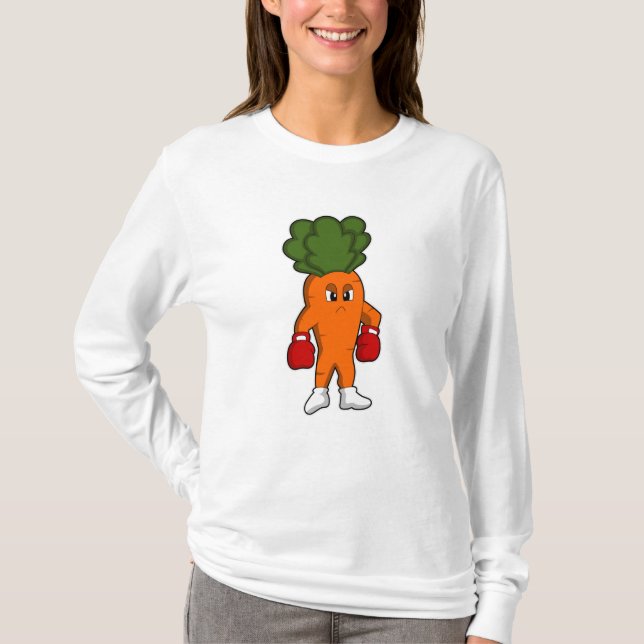 Camiseta Carrot as Boxer with Boxing gloves (Anverso)