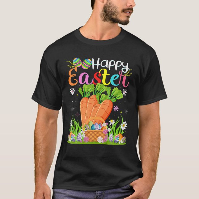 Camiseta Carrot Bunny Egg Hunt Funny Carrot Feliz Pascua (Anverso)