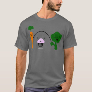 Camiseta Carrot Cupcake Broccoli Funny Jump Rope Fitness