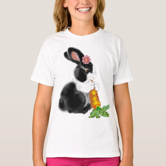 Camiseta Carrot de conejo de bebé holandés lindo (Anverso)
