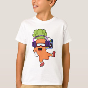 Camiseta Carrot en la música con auriculares