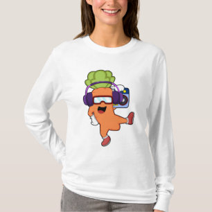 Camiseta Carrot en la música con auriculares