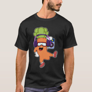 Camiseta Carrot en la música con auriculares