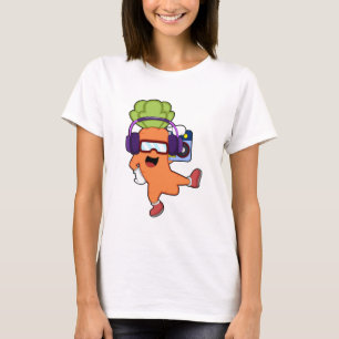 Camiseta Carrot en la música con auriculares
