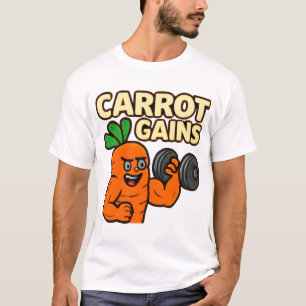Camiseta Carrot Gains Bodybuilding Personalizado Art
