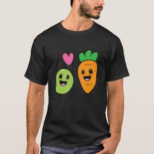 Camiseta Carrot Y Pea Comida Pareja Amor Peas Y Zanahorias