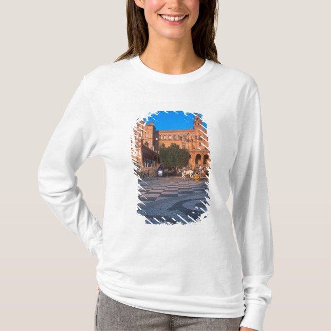 Camiseta Carruaje tirado por caballos en la Plaza de España (Anverso)