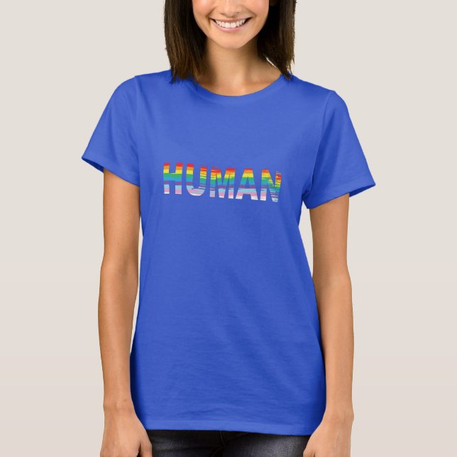 Camiseta Carta arcoiris del Orgullo Gay LGBTQIA HUMANA (Anverso)