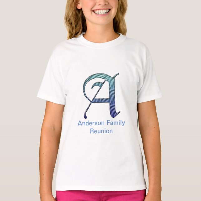 Camiseta Carta azul de Reunión de Familia a Monograma Keeps (Anverso)