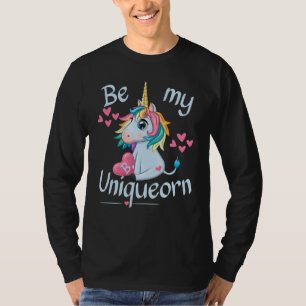 Camiseta Carta B Sé mi Uniqueorn Feliz Día de San Valentín