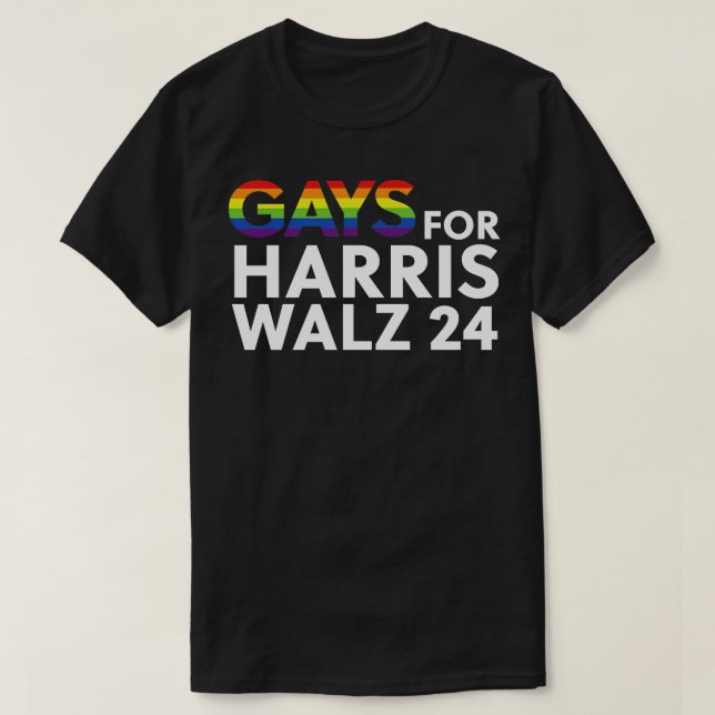 Camiseta Carta blanca gays para Kamala Walz (Diseño del anverso)