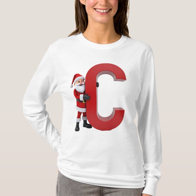 Camiseta Carta C Santa Claus  (Anverso)