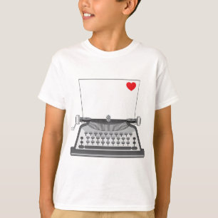 Camiseta Carta de amor de máquina de escribir vintage