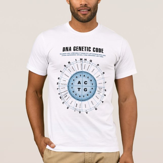 Camiseta Carta de código genético de la DNA (Anverso)