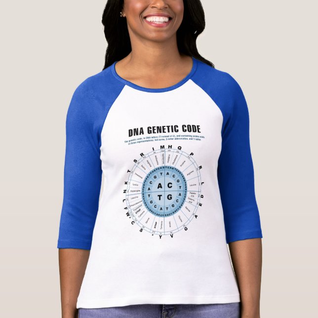 Camiseta Carta de código genético de la DNA (Anverso)