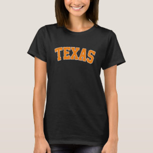Camiseta Carta de color retro Naranja Texas State Texas Cam