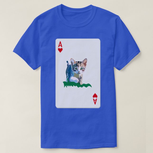 Camiseta Carta de juego As de corazones con gato (Diseño del anverso)