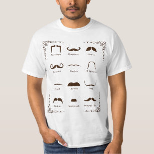 Camiseta Carta de la identificación del estilo del bigote
