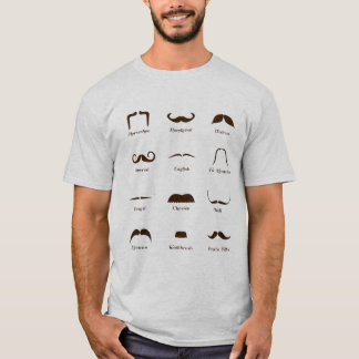 Camiseta Carta de la identificación del estilo del bigote
